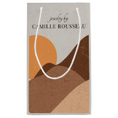 ボホテラコッタデザートサンマウンテンズ抽象芸術 スモールペーパーバッグ (裏面)