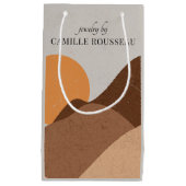 ボホテラコッタデザートサンマウンテンズ抽象芸術 スモールペーパーバッグ (正面)