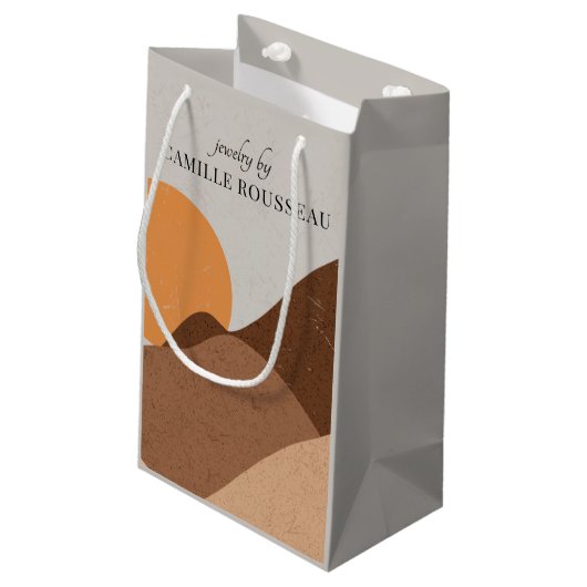 ボホテラコッタデザートサンマウンテンズ抽象芸術 スモールペーパーバッグ (裏面アングル)