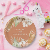 ボホテラコッタトロピカルフローラアンドパーム結婚ズ ペーパープレート (パーティー)