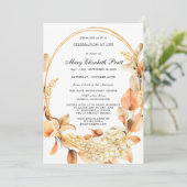 ボホテラコッタドライパームお祝いオブライフ 招待状 (スタンド正面)