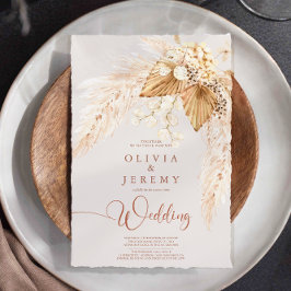 ボホテラコッタドライフラワーアンドパンパスグラス 招待状