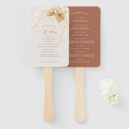 ボホテラコッタドライフラワーアンドパンパスグラスH ハンドファン