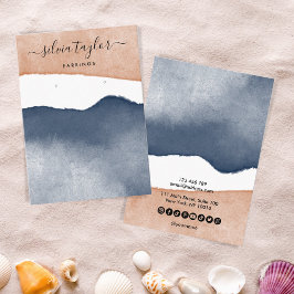 ボホテラコッタネイビージュエリーホルダーソーシャルメディア 名刺