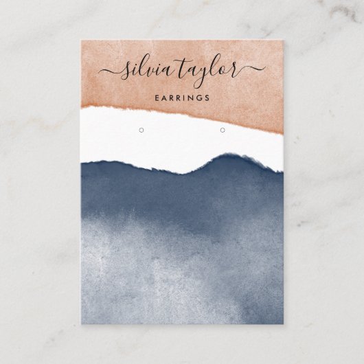 ボホテラコッタネイビージュエリーホルダーソーシャルメディア 名刺 (正面)