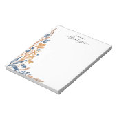 ボホテラコッタネイビーワイルドフラワー名前をカスタムする ノートパッド (回転)