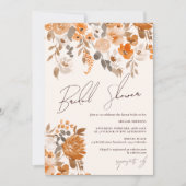 ボホテラコッタハンド絵を描フローラブライダルシャワー 招待状 (正面)