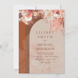 ボホテラコッタバラパンパスグラス結婚フローラ