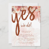 ボホテラコッタバラパンパスグラス結婚フローラ 招待状 (正面)