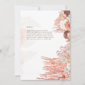 ボホテラコッタバラパンパスグラス結婚フローラ 招待状 (裏面)