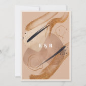 ボホテラコッタバラ金ゴールドグリッターブラウンハウス 招待状 (裏面)