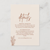 ボホテラコッタバーンオレンジ結婚の詳細 エンクロージャーカード (正面)