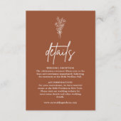 ボホテラコッタバーンオレンジ結婚の詳細 エンクロージャーカード (正面)