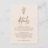 ボホテラコッタバーンオレンジ結婚の詳細 エンクロージャーカード (正面)