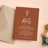 ボホテラコッタバーンオレンジ結婚の詳細 エンクロージャーカード