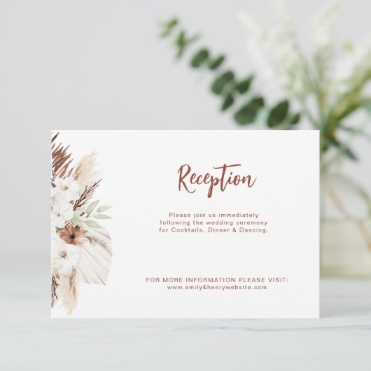 ボホテラコッタパンパスウェディングレセプション サンキューカード (スタンド正面)