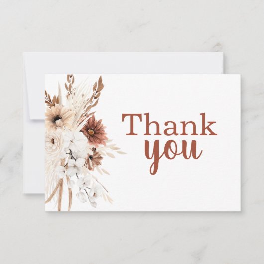 ボホテラコッタパンパスグラスありがとうノートカード ノートカード (正面)