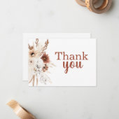 ボホテラコッタパンパスグラスありがとうノートカード ノートカード (正面/裏面インサイチュ)