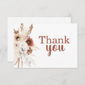 ボホテラコッタパンパスグラスありがとうノートカード ノートカード (正面/裏面)