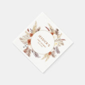 ボホテラコッタパンパスグラスアーチベイビーシャワー スタンダードカクテルナプキン (角)