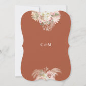 ボホテラコッタパンパスグラスアーチ結婚フローラズ セーブザデート (裏面)