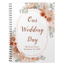 ボホテラコッタパンパスグラスウェディングプランナー ノートブック