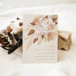 ボホテラコッタパンパスグラスエレガントな結婚式 招待状