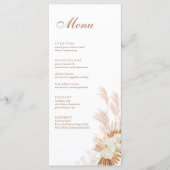 ボホテラコッタパンパスグラスオーキッドメニューカード メニュー (正面)