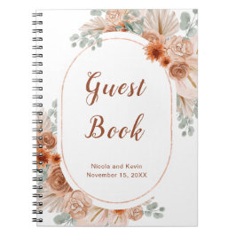 ボホテラコッタパンパスグラスゲストブック ノートブック