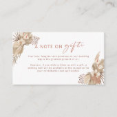 ボホテラコッタパンパスグラスノートにギフトカード エンクロージャーカード (正面)