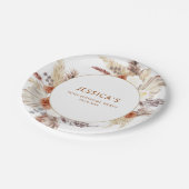 ボホテラコッタパンパスグラスバースデーパーティー ペーパープレート (アングル)