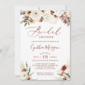 ボホテラコッタパンパスグラスフローラブライダルシャワー 招待状 (正面)