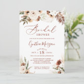 ボホテラコッタパンパスグラスフローラブライダルシャワー 招待状 (スタンド正面)