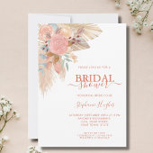 ボホテラコッタパンパスグラスフローラブライダルシャワー 招待状