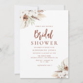 ボホテラコッタパンパスグラスフローラブライダルシャワー 招待状 (正面)