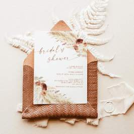 ボホテラコッタパンパスグラスブライダルシャワー招待状 招待状