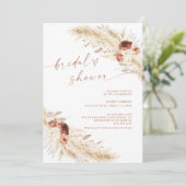 ボホテラコッタパンパスグラスブライダルシャワー招待状 招待状 (スタンド正面)
