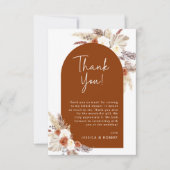 ボホテラコッタパンパスグラスブライダルシャワー サンキューカード (正面)