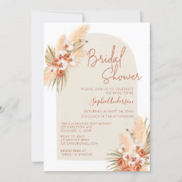 ボホテラコッタパンパスグラスブライダルシャワー 招待状