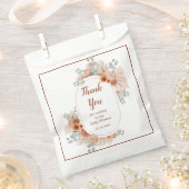 ボホテラコッタパンパスグラスベビーシャワー フェイバーバッグ (クリップ留めされた状態)