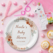 ボホテラコッタパンパスグラスベビーシャワー ペーパープレート (パーティー)