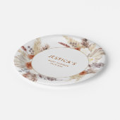 ボホテラコッタパンパスグラスベビーシャワー ペーパープレート (アングル)