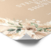 ボホテラコッタパンパスグラスベビーシャワー ポスター (角)