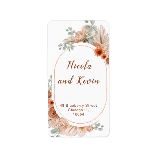 ボホテラコッタパンパスグラスレジストリ ラベル (正面)