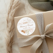 ボホテラコッタパンパスグラス結婚オーキッド ラウンドシール