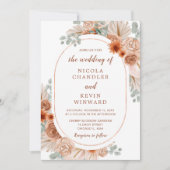 ボホテラコッタパンパスグラス結婚ズ 招待状 (正面)