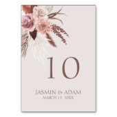 ボホテラコッタパンパスグラス結婚フローラ テーブルナンバー (正面)