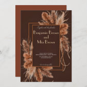 ボホテラコッタパンパスグラス結婚式招待状 招待状 (正面/裏面)