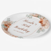 ボホテラコッタパンパスグラス誕生日 ペーパープレート (アングル)