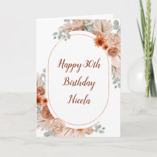 ボホテラコッタパンパスグラス カード (正面)